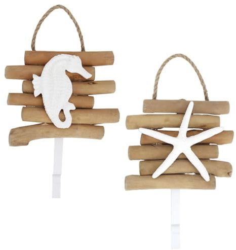 OKUMEYR 2pcs Vintage Wooden Coat Hooks Wall-Mounted Hat and Key Hangers Space-Saving Hooks for