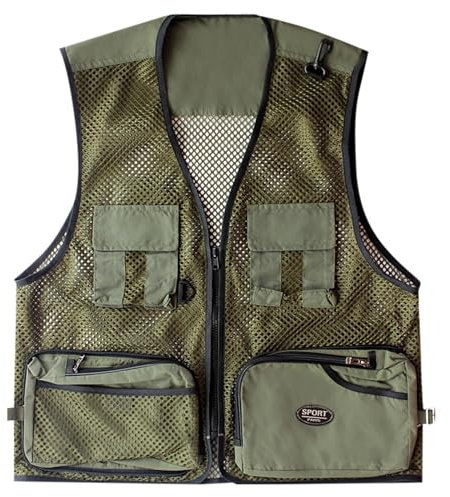 RUMAOZIA Ärmellos Jacke Herren Sommer Outdoor Weste Leicht Atmungsaktiv Anglerweste Schnelltrocknend Safariweste Funktionsweste mit vielen praktischen Taschen Jagdweste Wandernweste