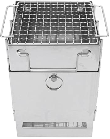 Cyrank Estufa De Leña Portátil para Campamento, Estufa De Pícnic Al Aire Libre, Mini Parrilla Portátil para Acampar, Estufa De Leña, Parrilla, Mini Parrilla para Barbacoa
