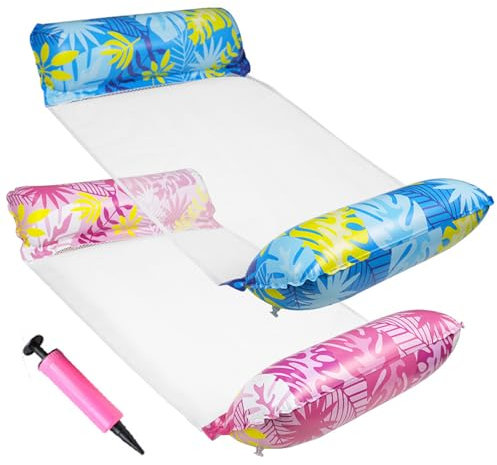 Aufblasbare Hängematte – 2 Stück Pool-Schwimmer, aufblasbare Pool-Pool-Hängematte, Wasserhängematte für Erwachsene, aufblasbare Schwimmer, Pool-Hängematte, Pool-Hängematte für Erwachsene,