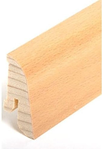 Sockelleiste Echtholzfurnier 19 x 38 x 2500 mm Echtholzfurnier Buche zum Kleben, Clipsen, Schrauben & Nageln Fußleiste furniert by PROVISTON 12.5 Meter | 5 Stück