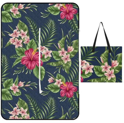 Cmagnifico Picknickmatte mit Reißverschluss, Blumen-Picknickdecke, Outdoor-Teppiche, 150 cm x 100 cm