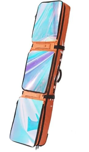 BUUNHI Skitasche 176 x 35 cm große Skitasche mit Rollen, Trocken- und Nasstrennung, Furnier-Doppelbrett-Skirucksack Skisack(Colorful Red TPU)