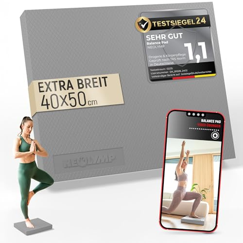NEOLYMP Balance Pad - Rutschfestes Gleichgewichtstrainer für Physio & Reha - Balance Kissen Gelenkstärkend, Schweißfest, Elastisch - Ideal für Yoga, Gym & Zuhause - Balance Board Training