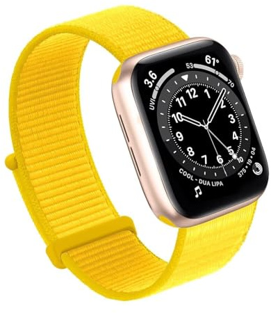 MODBAND För Apple Watch Band 49MM 45MM 44MM 42MM 41MM 40MM 38MM, Dam Herr Sport Nylon Loop Band För IWatch Series Ultra 8 7 6 5 4 3 2 1 SE(Yellow,38/40/41mm)