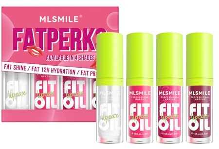 Lippenöl, 4 Stück Lippenöl Feuchtigkeitsspendendes Lip Glow Oil, Gloss Lip Plumper Transparenter Lipgloss, Aufpolsternde und feuchtigkeitsspendende Wirkung