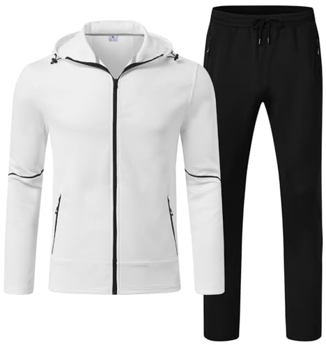 Rdruko Trainingsanzug Herren Set Jogginganzug Sportanzug Freizeitanzug | Männer Tracksuit Langarm mit Kapuze Zip Hoodie und Jogginghose für Fußball Gym Fitness