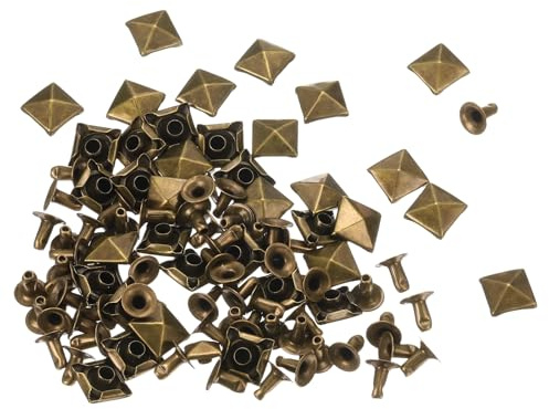 QUARKZMAN 100 Stück Hohlnieten, 8mm Leder Nieten, Studs Metall DIY Punk für Schraubnieten, Taschen, Lederband, Mäntel, Handschuhe, Gürtel, Dekoration, Handwerk (Bronze)