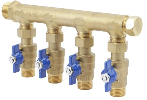 BOUTT É – Manifold with movable nut valves, heavy duty brass, – Plumbing, Sanitary Water Distribution and Heating (Valves, 3, unit)