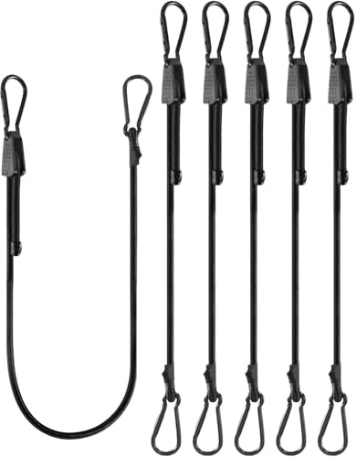 AMateschitz 4 Stück Verstellbar Spanngummi mit Karabiner Expander mit Karabinerhaken Extra Stark Gummispanner Spannseile Gepäckspanner Spanngurte für Camping Fahrrad Sonnensegel Ladung Schwarz 120cm