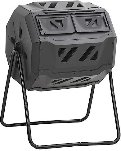 SKM Contenedor de compostaje de jardín Negro 73x64x95 cm 160 L,Casa y jardín,Jardín,Jardinería,Compostaje,Compostadores,Negro,12.04 kg,152232