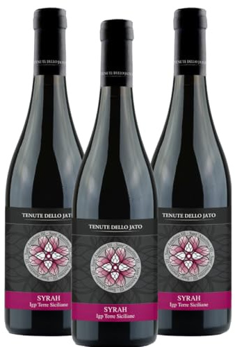 Tenute dello Jato - Sant'Anselmo Syrah Igt, vino rosso, fresco e tannico, profumi fruttati di mirtilli e ribes, note di fiori viola e sentori di spezie e cacao,13,5% vol, 3x750ml