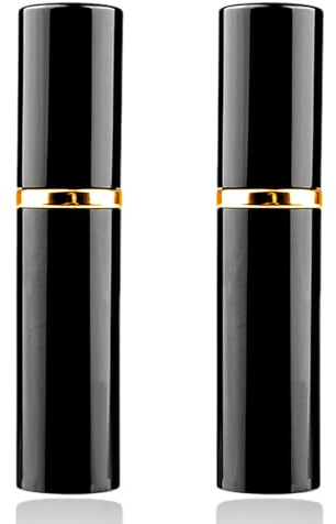 QZKJQDD 15ML Perfume Atomiser, Perfume Travel Bottle, Aluminum Travel Perfume Atomiser Refillable, Small Glass Fragrance Atomizer for Women, for Purse Handbag Pocket and Luggage (Black)