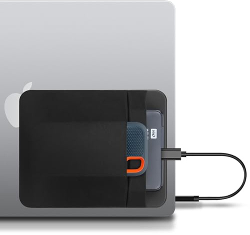 Lacdo Funda para Disco Duro Externo Portátil, Soporte para Disco Duro para Portátil, Compatible con Discos Duros Externos de 2.5 Seagate, WD, Toshiba External HDD, SSD, Cable, Magic Mouse, Negro