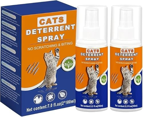 hply tea New 2025 Cat Deterrent Spray, Cat Scratch Deterrent Spray for Furniture Protection, Sofas, Rugs, Curtain - - for Indoor & Outdoor Cats Behavior Training Prevent Urine Marking, 7.0 fl.oz