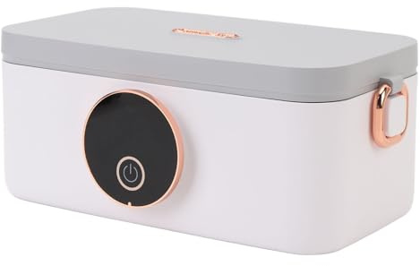 Bewinner Scaldavivande Elettrico, Scaldavivande Portatile in Acciaio Inossidabile da 1 Litro, Temporizzazione a 5 Livelli, Lunchbox a Riscaldamento Rapido da 60 W per Auto, Camion, (Spina europea)