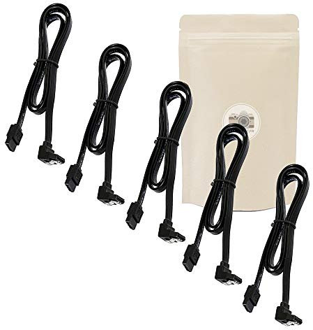 5x cavo SATA III 40cm 3.0 6Gbps con gomito da angolo retto 90° - Cavo SATA 3 per HDD PC Scheda madre - Adaptout marca francese