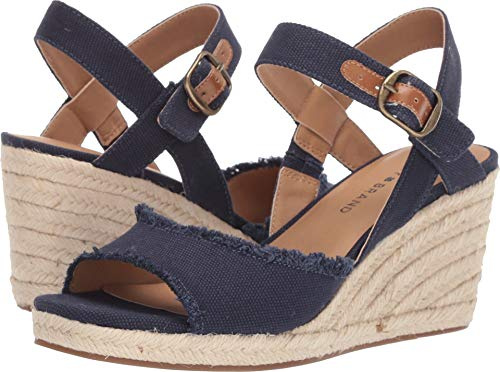 Lucky Brand Women's Mindra Espadrille Wedge Sandal, Indigo, 6