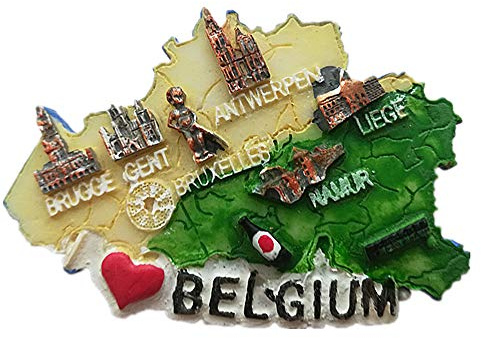 Kühlschrankmagnet mit 3D-Karte von Belgien, Dekoration für Zuhause und Küche, Brüssel, Belgien, Souvenir, Kühlschrankmagnet, Aufkleber