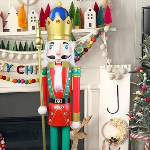 CDL 1,2 m di Altezza Life-Size Chrisctams Nutcracker Large/Gigante Rosso Natalizio in Legno schiaccianoci Soldato Ornamento Natale schiaccianoci Re K18