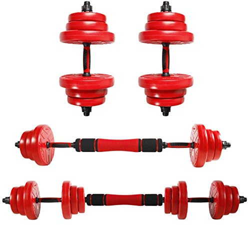 CCLIFE manubri regolabili palestra 2 Set, set di pesi professionale 20/25/30/40kg con manubri corti e barra lunga collegata con tubo in acciaio
