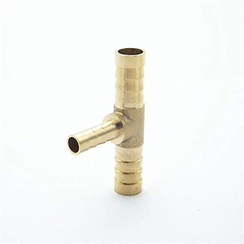 NO LOGO WSF-Adapter, 1pc 4mm 5mm 6mm 8mm 10mm 12mm 14mm 16mm T Typ Reduzierung Schlauchkupplung Messing Barbed Rohr Rohrfitting Reducer Kupplung-Stecker-Adapter (Größe : 8 10 8mm OD)