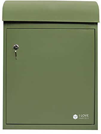 iLoveParcels Premium Medium Parcel Drop Box. Waterproof Safe & Secure Delivery parcel box outdoor. Storage Mail Delivery Box, Post & Letterbox With Key Lock Mounted To Wall, Fence Or Floor Green