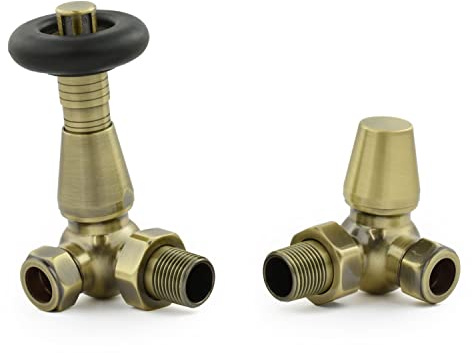 Hot Flow | Jordan Thermostatic Radiator Valve – Corner (Antique Brass)