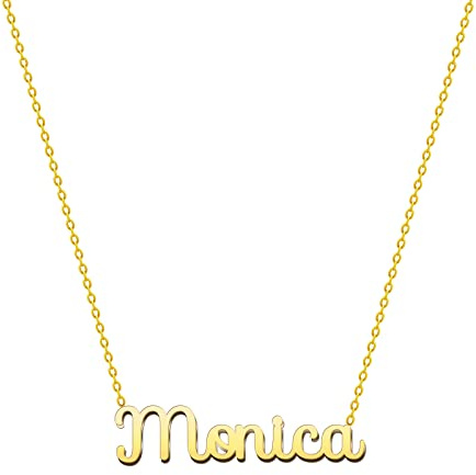 cotigo Collar Nombre Acero-Incluye Tarjeta con Significado Hermoso-Colgante Nombre Plateado o Dorado-Regalos Personalizados para Mujer-Cumpleaño-Navidad-Día de madre-San valentín