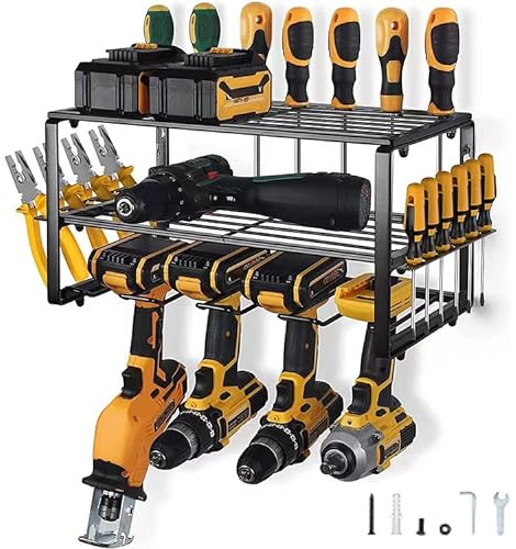 FIAMER Elektrowerkzeug-Organizer, werkzeughalter,lectric Drill Storage Rack,Hanging Wall Mounted Organizer for Garage Power Tool-Speicher, Garage Werkzeugregal, Werkzeug Organizer