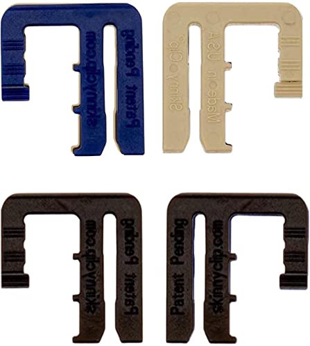 Skinny Clip Waistband Tightener for Women & Men - Replace Belts - Hold Up Your Pants - Waist Cinch Clip - 2 Black, 1 Blue, 1 Khaki