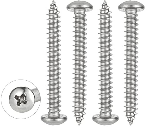 WELLOCKS Selbstschneidende Schrauben | M5 x 40mm | 30 PCS Edelstahl Schrauben Kit | Rundkopf Pan Blechschrauben Holzschrauben Set | für Hausgemachte Reparatur Holzarbeiten Indoor Outdoor (D035540)
