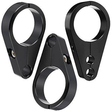 MoKitDora 1.25 Handlebar Dual Single Throttle or Frame Mount Clutch Cable Clamp Brake Line Clips for Harley, Black