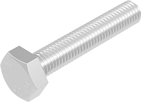SECCARO Sechskantschraube M10 x 55 mm, Edelstahl V2A VA A2, DIN 933 / ISO 4017, Außensechskant, 20 Stück