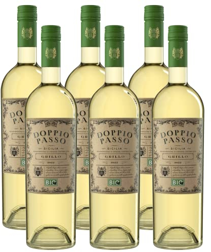 Doppio Passo Grillo BIO Sizilien - Trockener Weißwein aus Italien (6 x 0,75l)