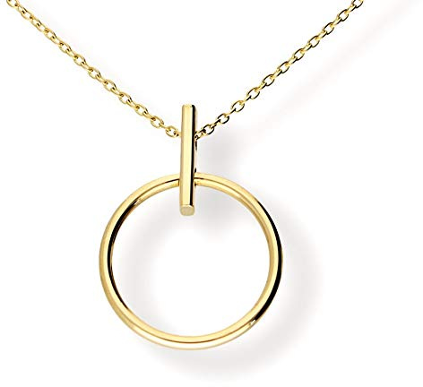 Generisch Echte 585 Gold Kette/COLLIER/ANHÄNGER mit Kette 43-45cm Lang, 14 Karat Gelbgold