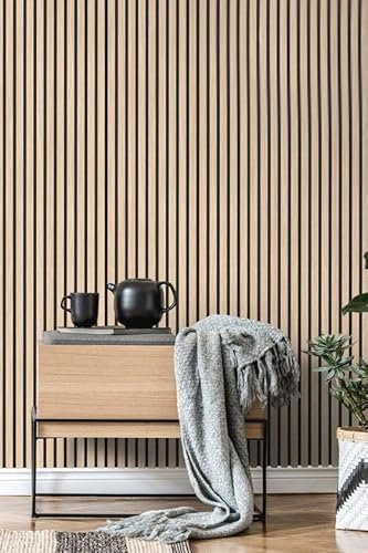 Vereg Akustikpaneel BAMBUS, mit Echtholzfurnier Bambus, Geräuschdämmung und angenehmere Raumakustik, 2400x600x22 mm (Bambus)