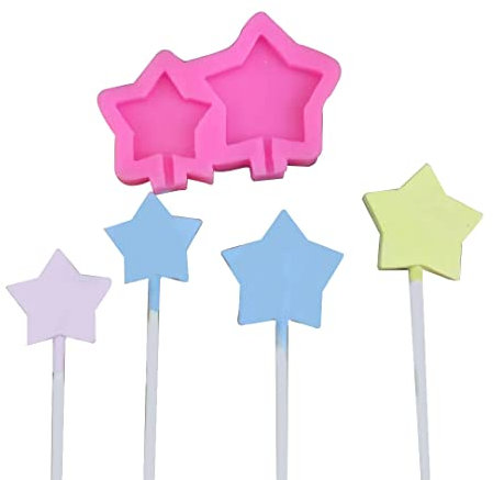 Silikonbackform 2 Sätze Mit 4 Stück Stern Schokolade Lutscher Formen Stern Schokolade Silikonformen Mond Stern Kuchen Kuchen Dekorationsformen