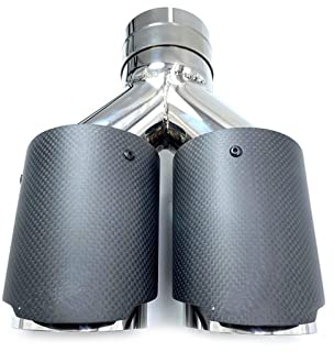 1 Stücke 304 Edelstahl Universal Dual Gleiche Länge Auspuffrohr Endstück Mittelschalldämpfer Spitze Auto Auspuff düse Auto Auspuffrohr (Size : 57MM IN 101MM OUT)