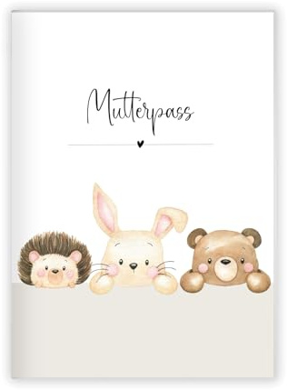 Mutterpasshülle | Schutzhülle für den deutschen Mutterpass | Geschenkidee zur Schwangerschaft (ohne Personalisierung, Tiere)