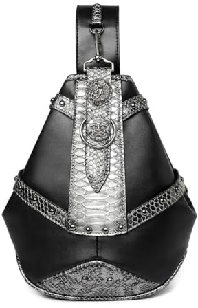 Zipits Vintage Steampunk Backpack Retro Punk Gothic Handmade Leather Messenger Bag Middle Ages Crossbody Handbag for Laptop Briefcase Satchel Bag