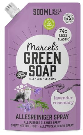 Marcel's Green Soap Nettoyant Multi-usages Spray Recharge Lavande & Romarin - Plastique Recyclé - Végétalien - 500 ml