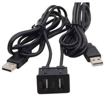 Inovey Universal in car modification USB+AUX switch Auxiliary Audio Input Socket Switch Interface Panel Compatible with VW (USB+USB)