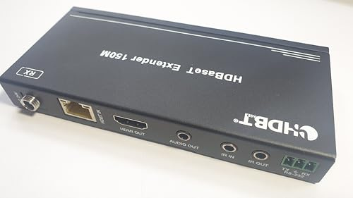 FOURKAY Receptor de repuesto (RX) para sistemas HDBT 4K60Hz con alcance de 150 m. Solo RX de repuesto, sin cables ni fuente de alimentación.