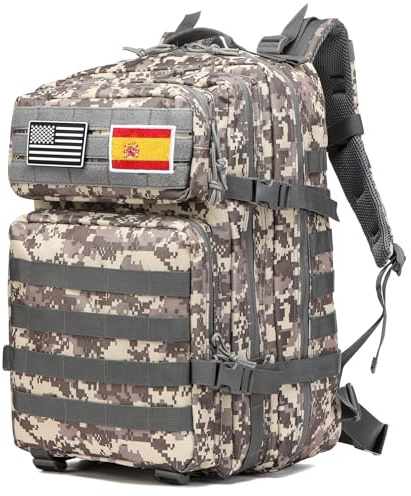 GUJOIN Mochila De Pesca De 50 Litros Impermeable De Nailon Duradera,Mochila Deportiva Táctica Militar Al Aire Libre Mochilas De Senderismo Casual (ACU)