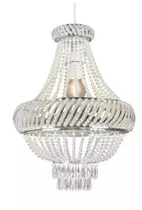 French Empire Chandelier Ceiling Light Shade Lamp Shade Chandeliers Ceiling Light Chrome Finish Pendant Light Shade for Living Room Bedroom Kitchen Camper Van Camping Shed