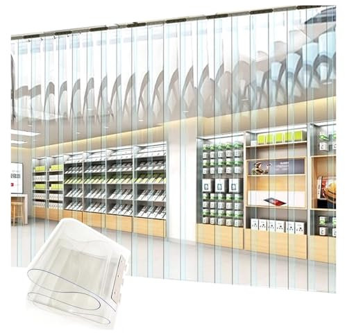 SYFXZZDS PVC Lamellenvorhang Industrie-Streifenvorhang PVC Vorhang Winddicht Streifenvorhang Kunststoff für Haustier Heim, Lager, Fabriken(165x220cm/64.96x86.61in)