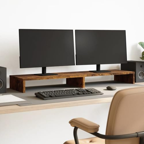 Gecheer Skärm för ekskärm 100 x 27 x 10 cm i spånskiva, ergonomiskt stöd för PC, bärbar dator, dator, DVD, anteckningsbok, tangentbordsstativ för dator, P854656
