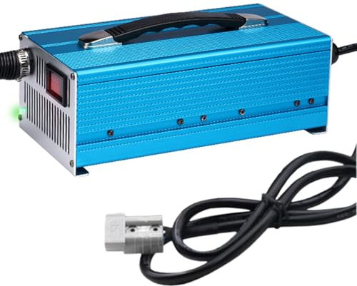 WLEJSL Chargeur Batterie Chariot Élévateur 12 V/24 V/36 V/48 V/60 V/72 V, Transpalette Électrique Entièrement Automatique pour Batteries au Plomb Acide, avec Écran LCD,60V 25A