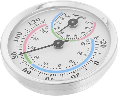 BCOATH Termómetro Higrómetro Portátil Medidor De Temperatura y Humedad Aluminio Decorativo Para